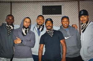 Left to Right: Mo McRae, Affion Crockett, Omar Benson Miller, Director Nate Parker, Terry Miller (brother of Omar Benson Miller) and Brian White Photo Credit eurweb.com