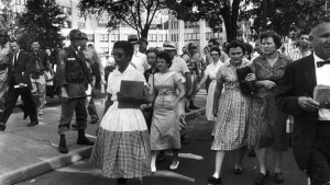 Black students integrate White schools. Photo Credit: www.history.com